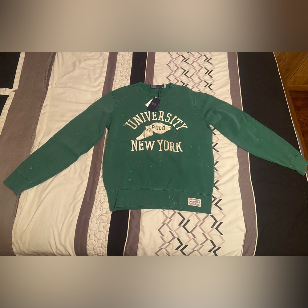 Polo Ralph Lauren Green University New York Crewneck Sweater